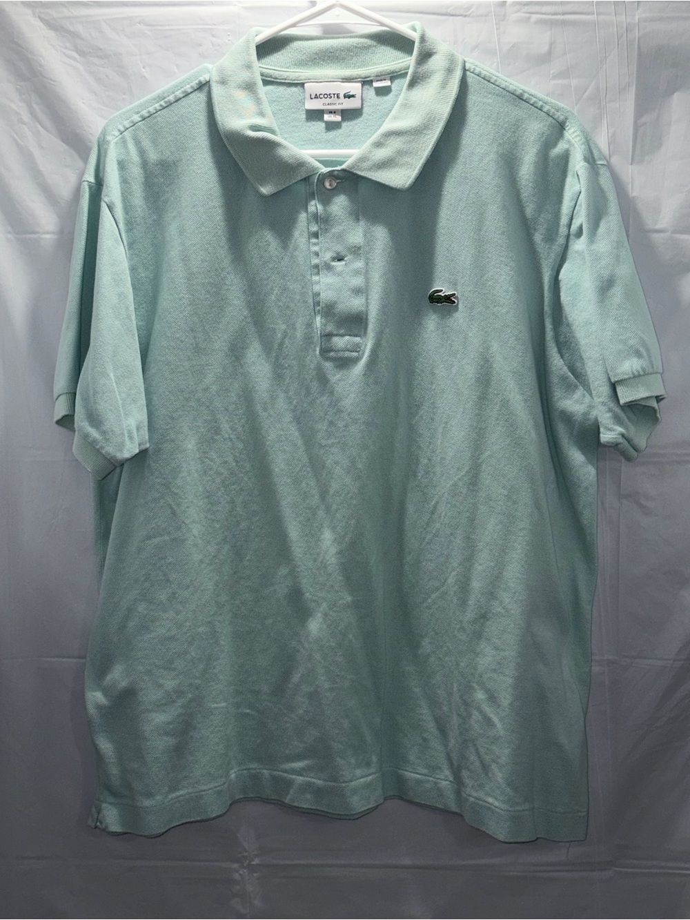 Lacoste Men’s Mint Green Polo Shirt Short-Sleeve Size XL